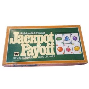 Vtg Jackpot‎ Payoff Board Game Deal Draw Bluff Then Call 1979 Complete Whitman